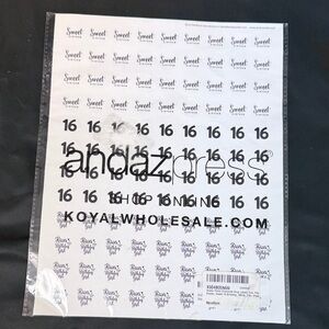 Sweet 16 Party Favor Stickers for Hershey Kisses round stickers 216 count new